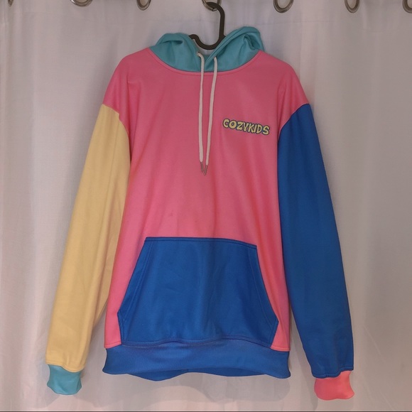 CozyKids Colourblock Hooded Sweater - Picture 1 of 3